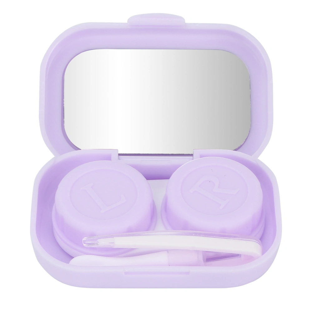 Mini Travel Contact Lens Box Sets Tweezers Remover Stick Portable Contact Lens CasePurple