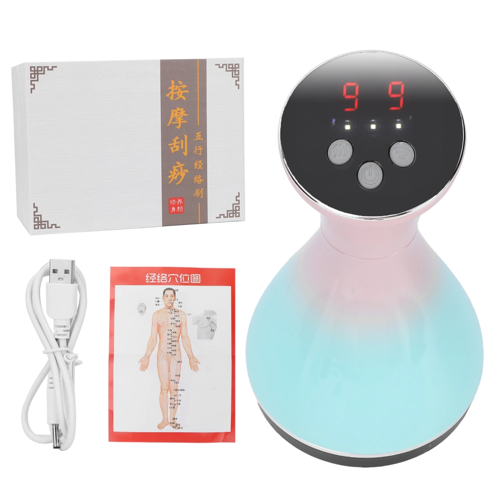 Electric Meridian Brush Home Use Heating Acupuncture Massage Brush Cellulite Massager