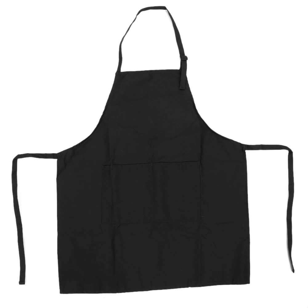 Waterproof Nail Art Apron Pure Color Apron Unisex Cooking Apron with Adjustable NeckbandBlack