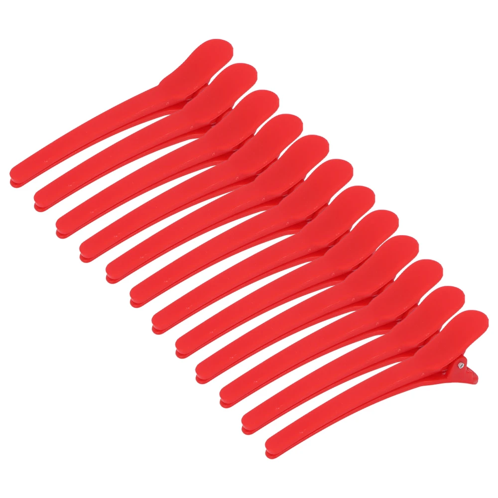 12Pcs NonSlip Hair Styling Clips Plastic Duckbill Hair Clip Hairdressing Hair Barrettes Red