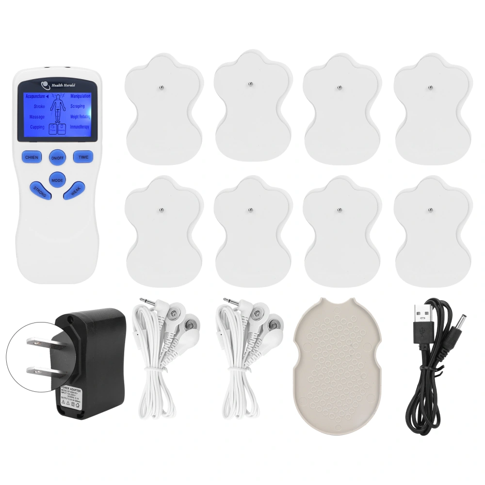 Muscle Stimulator Portable Electronic Pulse Massager with 8 Pads for Pain Relief TherapyUS Plug 100-240V