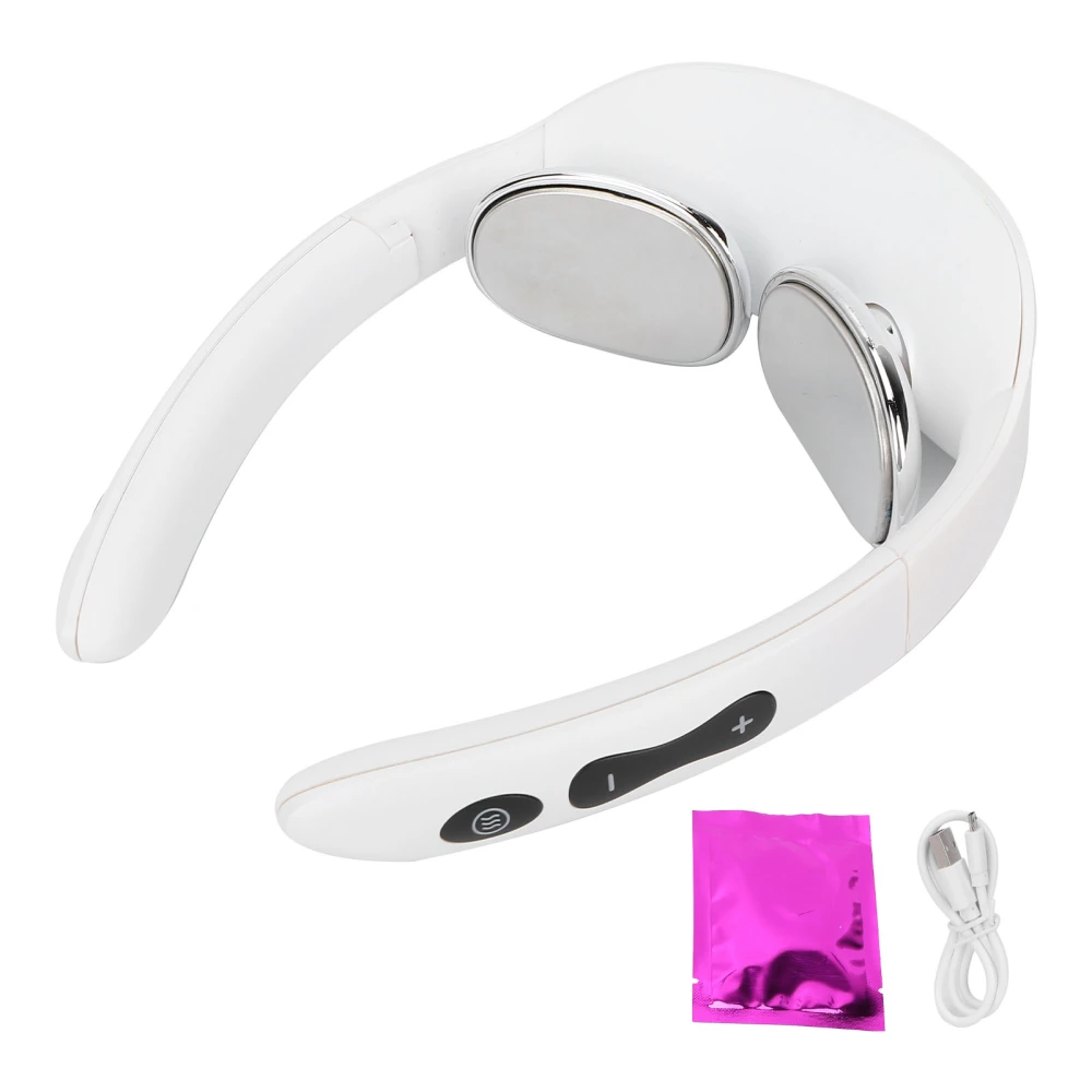 Electric Pulse Cervical Vertebra Massager Folding Hot Compress Neck Massage InstrumentWhite