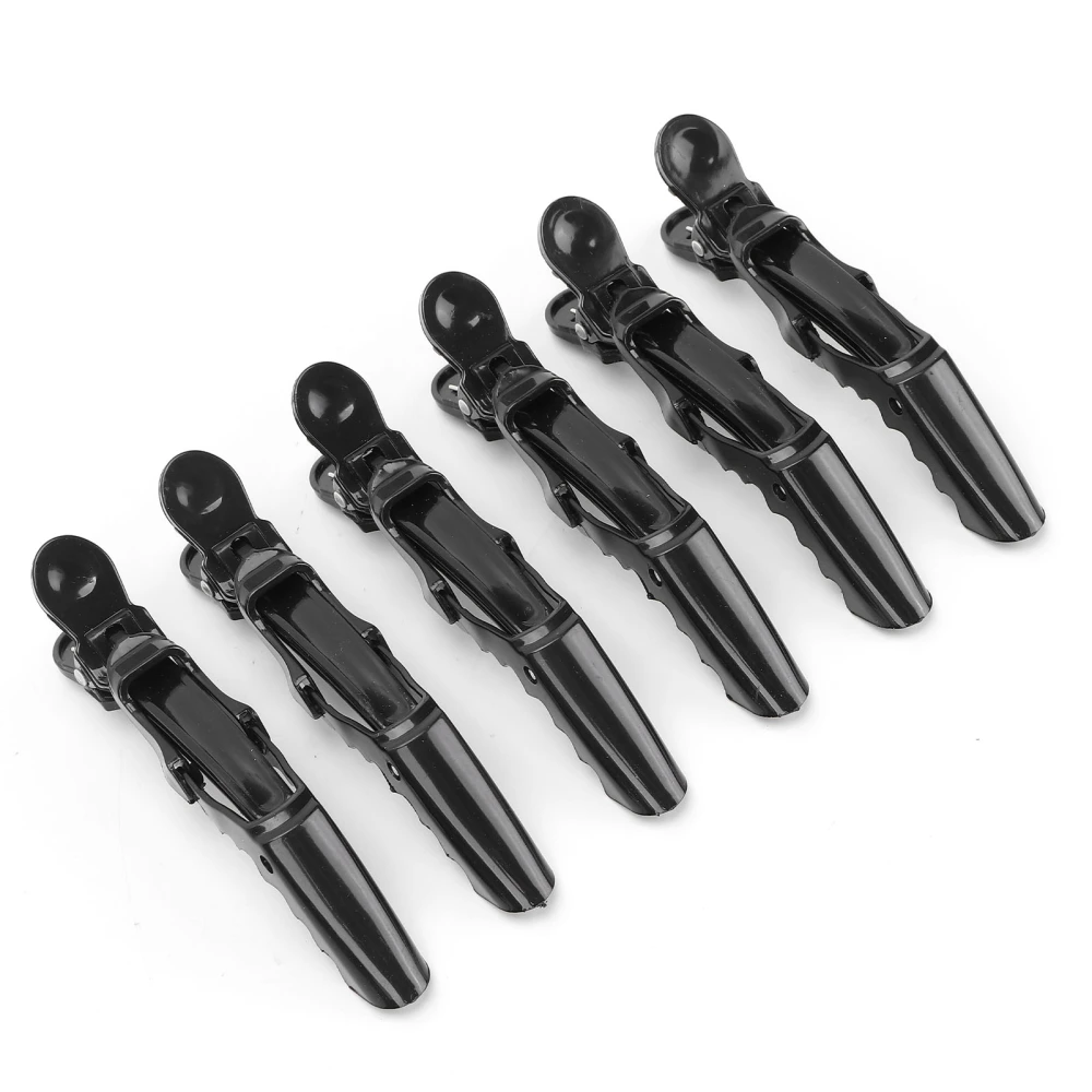 6 Pcs Hair Styling Clips Black Non Slip Heat‑Resistant Quality Large Clips for Styling Sectioning