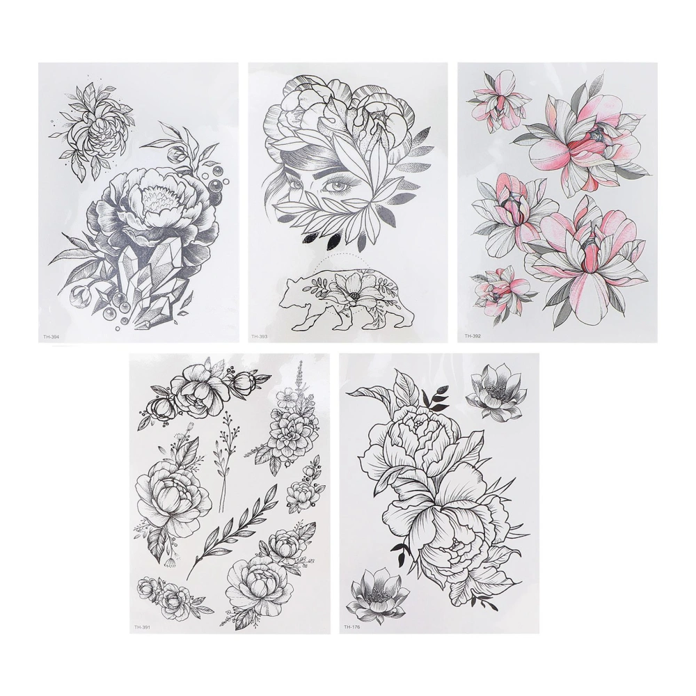 Flower Pattern Temporary Tattoo Sticker Women Waterproof Tattoo Sticker Accessory