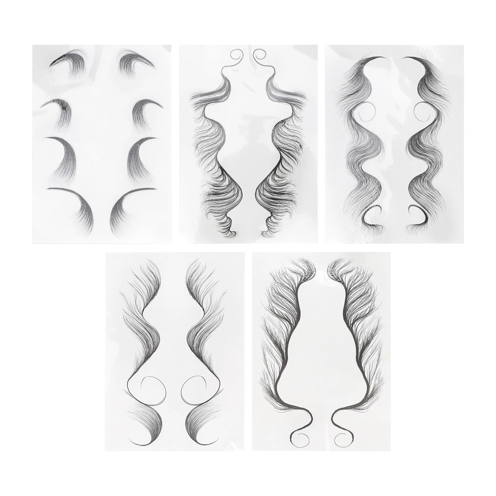 5Pcs Temporary Hair Tattoo Stickers Curly Hair Makeup Stickers Fake Hairline Tattoo Stickers