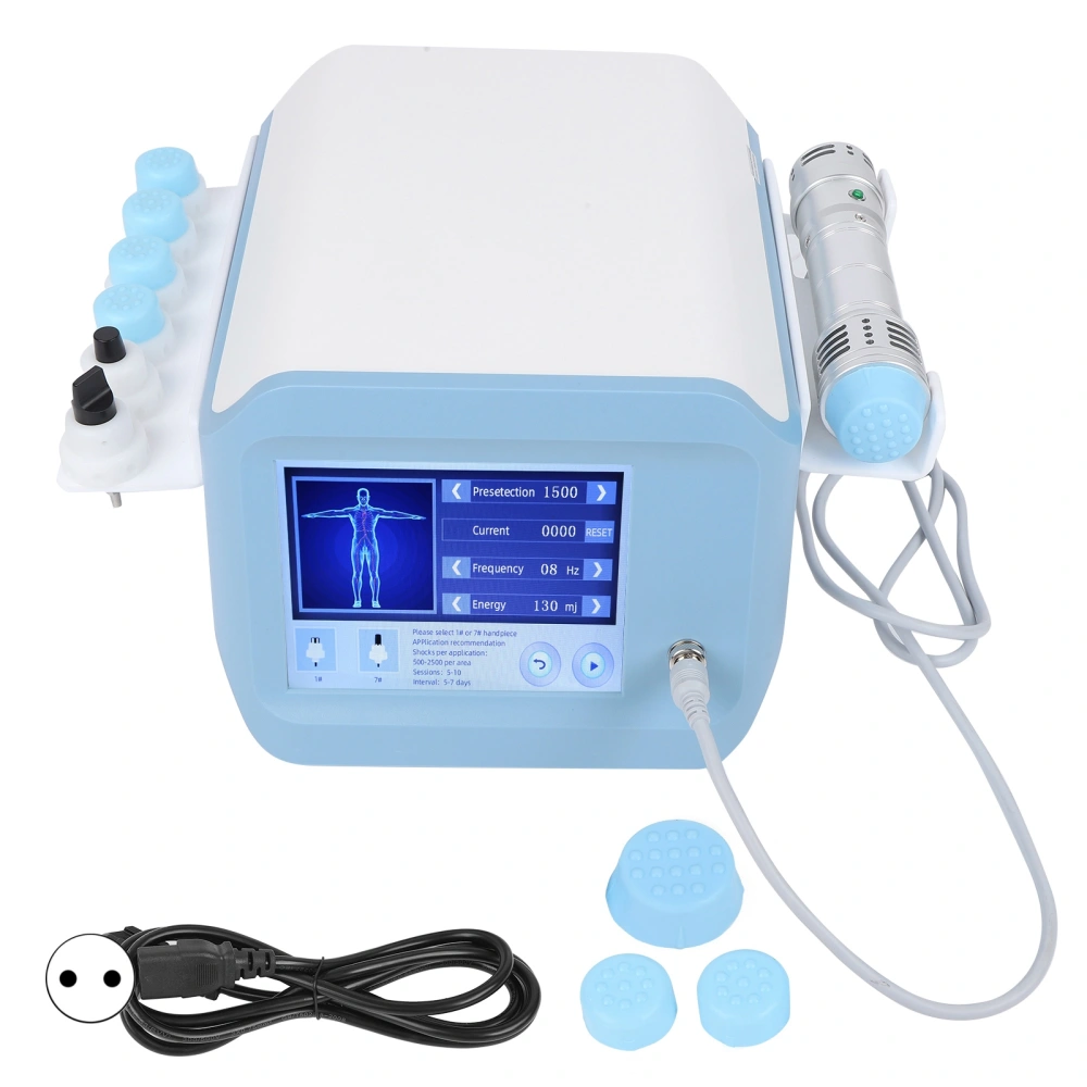 Extracorporeal Shockwave Therapy Machine Erectile Dysfunction Treatment Pain Relief Massager 110‑220V (Silver)EU Plug