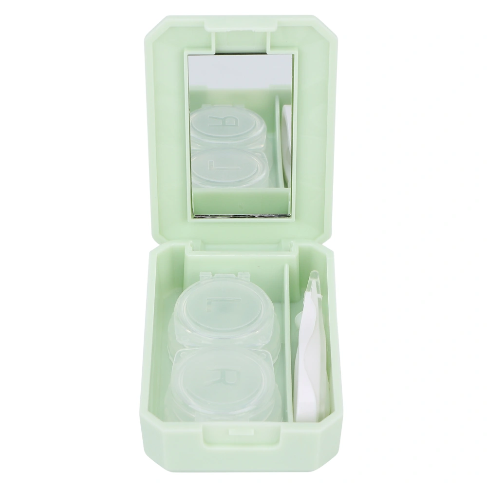 Contact Lens Box Fashionable Portable Contact Lens Case Box Holder Container Kit (Green) Avocado