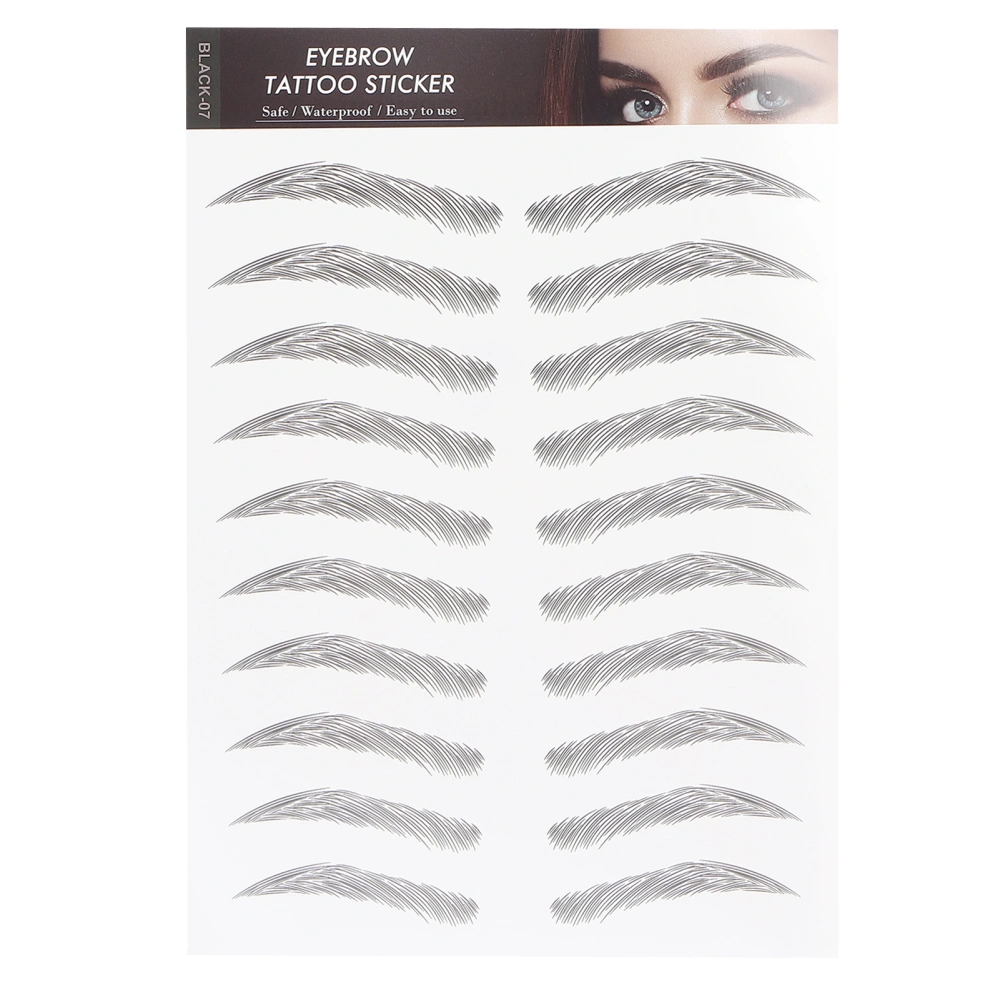 Long Lasting Eyebrow Transfers Sticker Household Portable Women Eyebrow Tattoo StickerBLACK-07