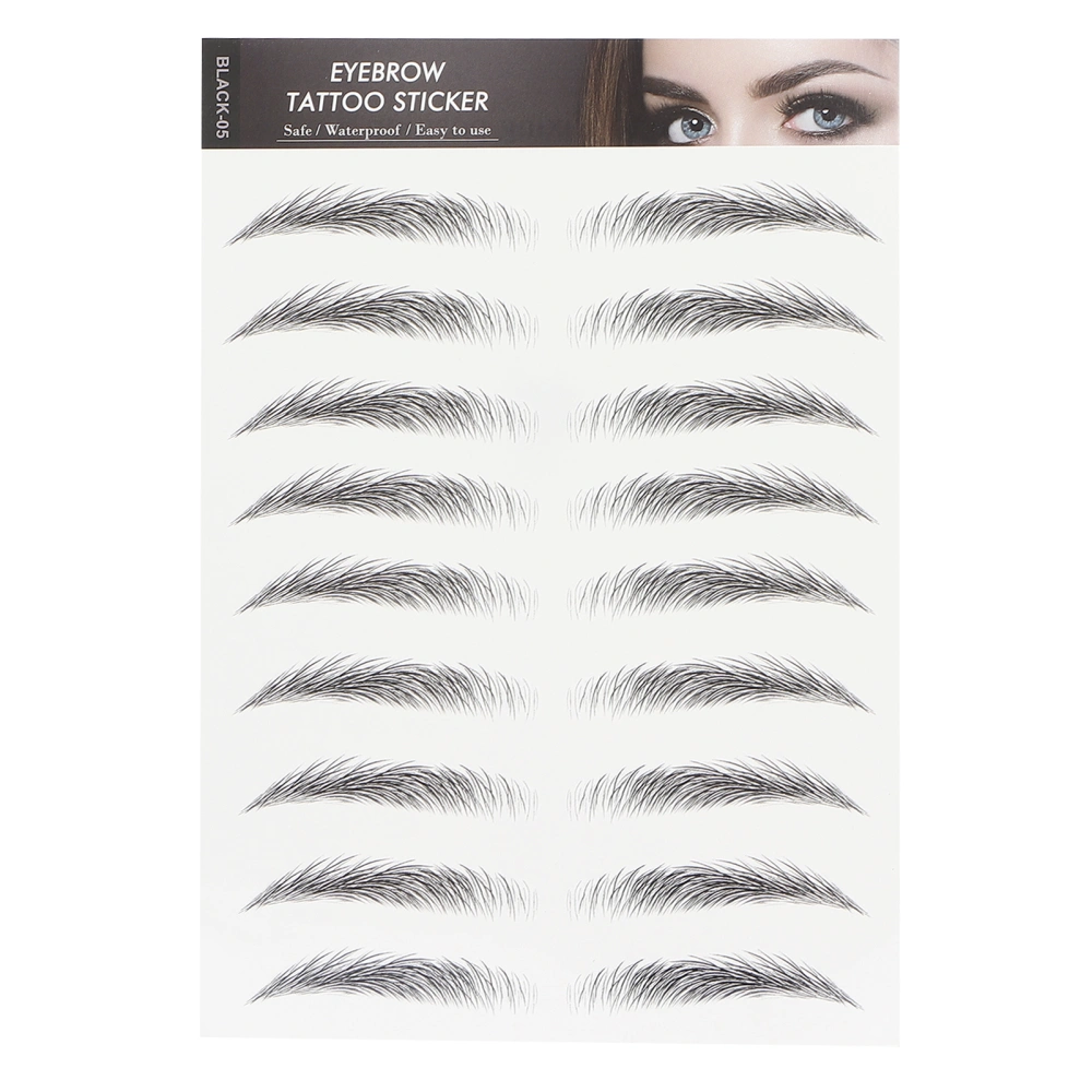 Long Lasting Eyebrow Transfers Sticker Household Portable Women Eyebrow Tattoo StickerBLACK-05