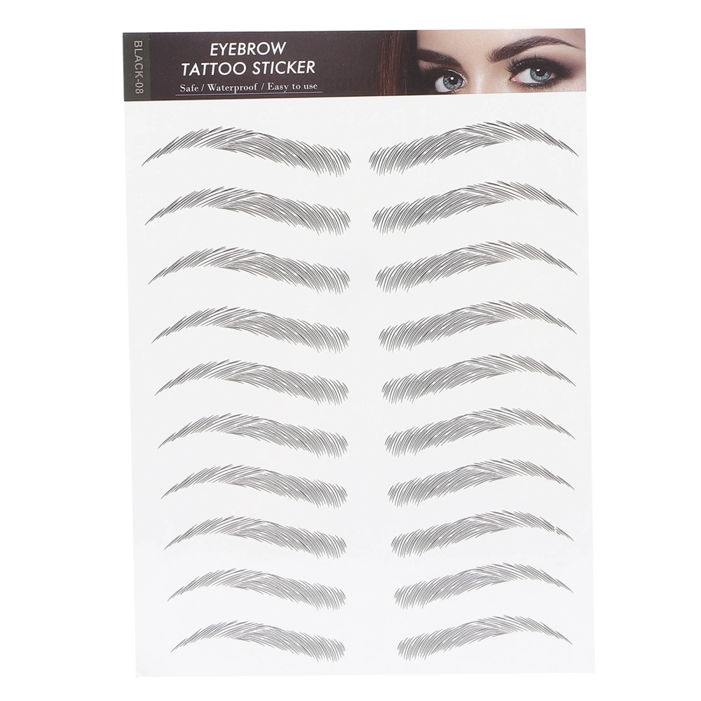 Long Lasting Eyebrow Transfers Sticker Household Portable Women Eyebrow Tattoo StickerBLACK-08