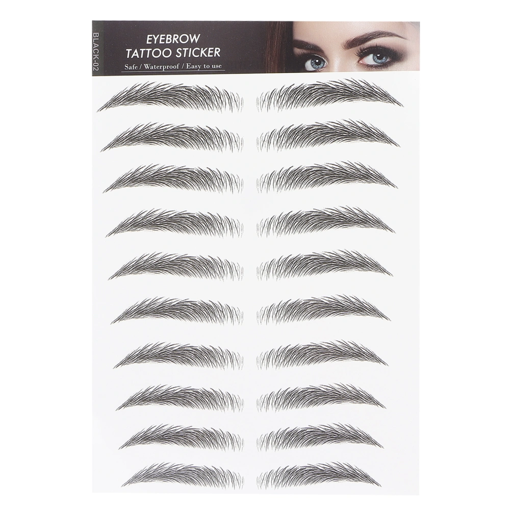 Long Lasting Eyebrow Transfers Sticker Household Portable Women Eyebrow Tattoo StickerBLACK-02