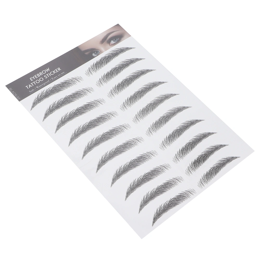 Long Lasting Eyebrow Transfers Sticker Household Portable Women Eyebrow Tattoo StickerBLACK-02