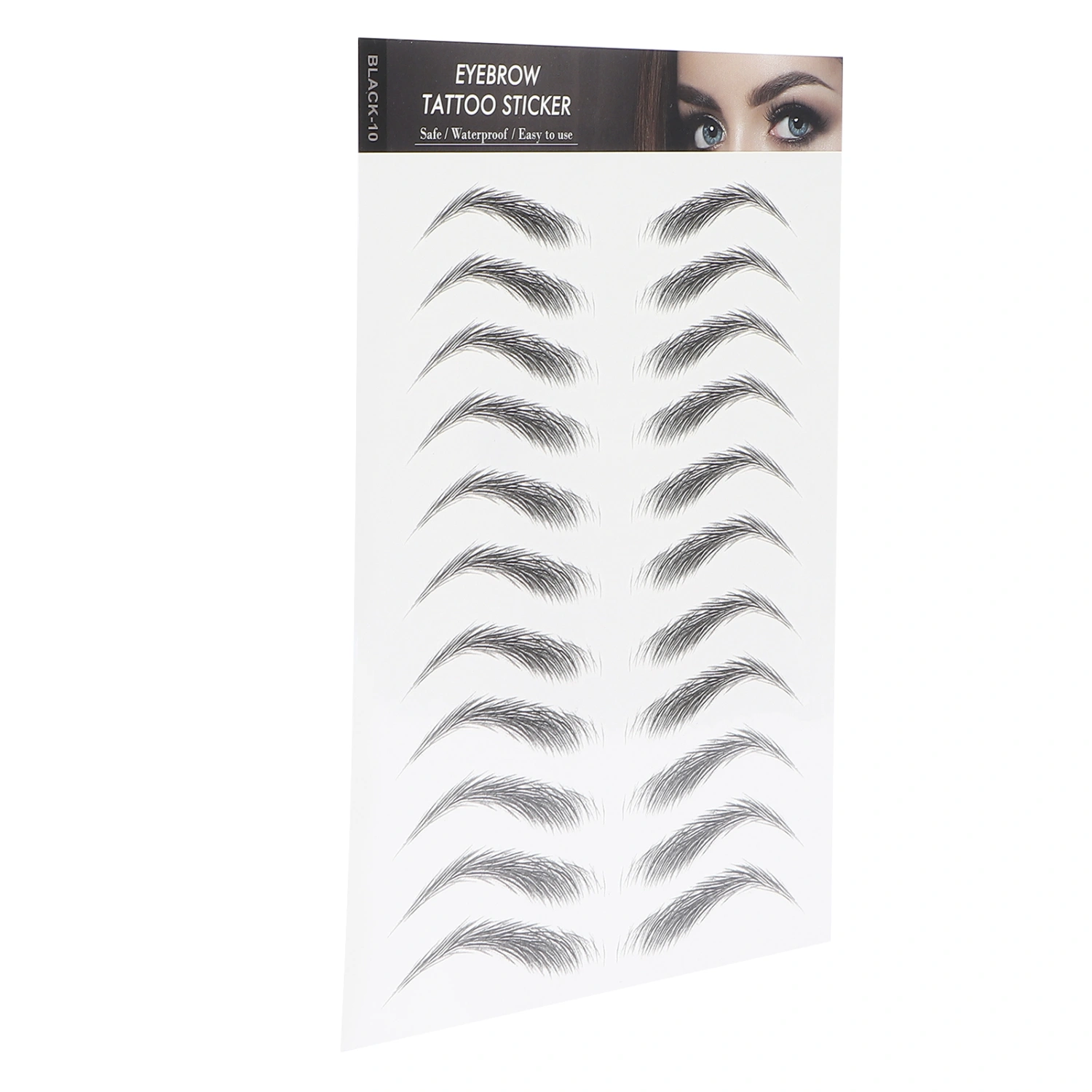 Long Lasting Eyebrow Transfers Sticker Household Portable Women Eyebrow Tattoo StickerBLACK‑10