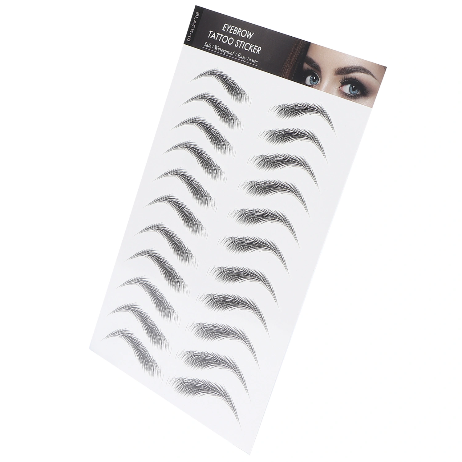 Long Lasting Eyebrow Transfers Sticker Household Portable Women Eyebrow Tattoo StickerBLACK‑10
