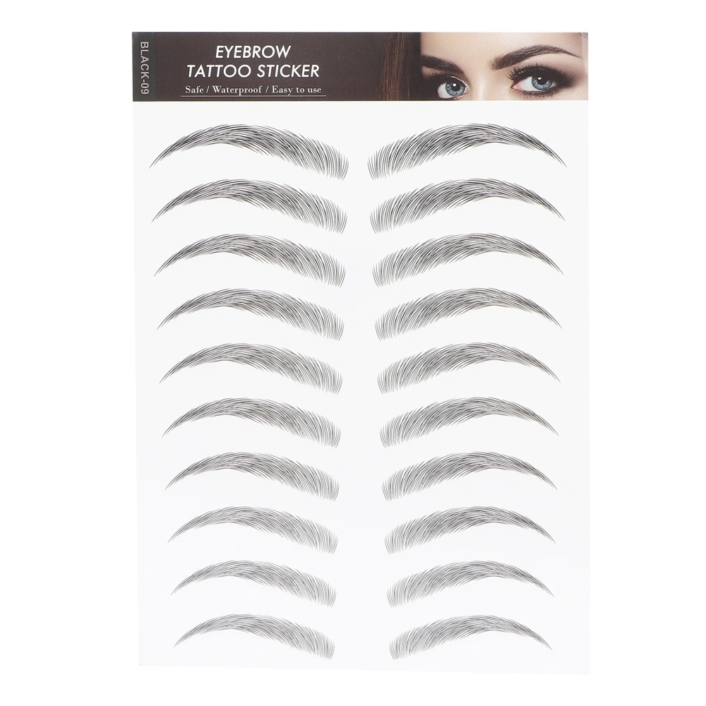 Long Lasting Eyebrow Transfers Sticker Household Portable Women Eyebrow Tattoo StickerBLACK-09