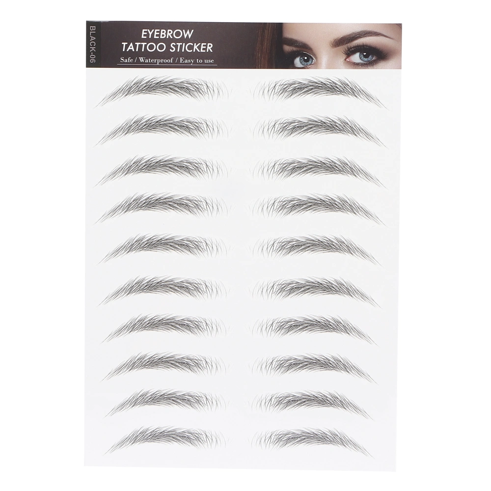 Long Lasting Eyebrow Transfers Sticker Household Portable Women Eyebrow Tattoo StickerBLACK-06