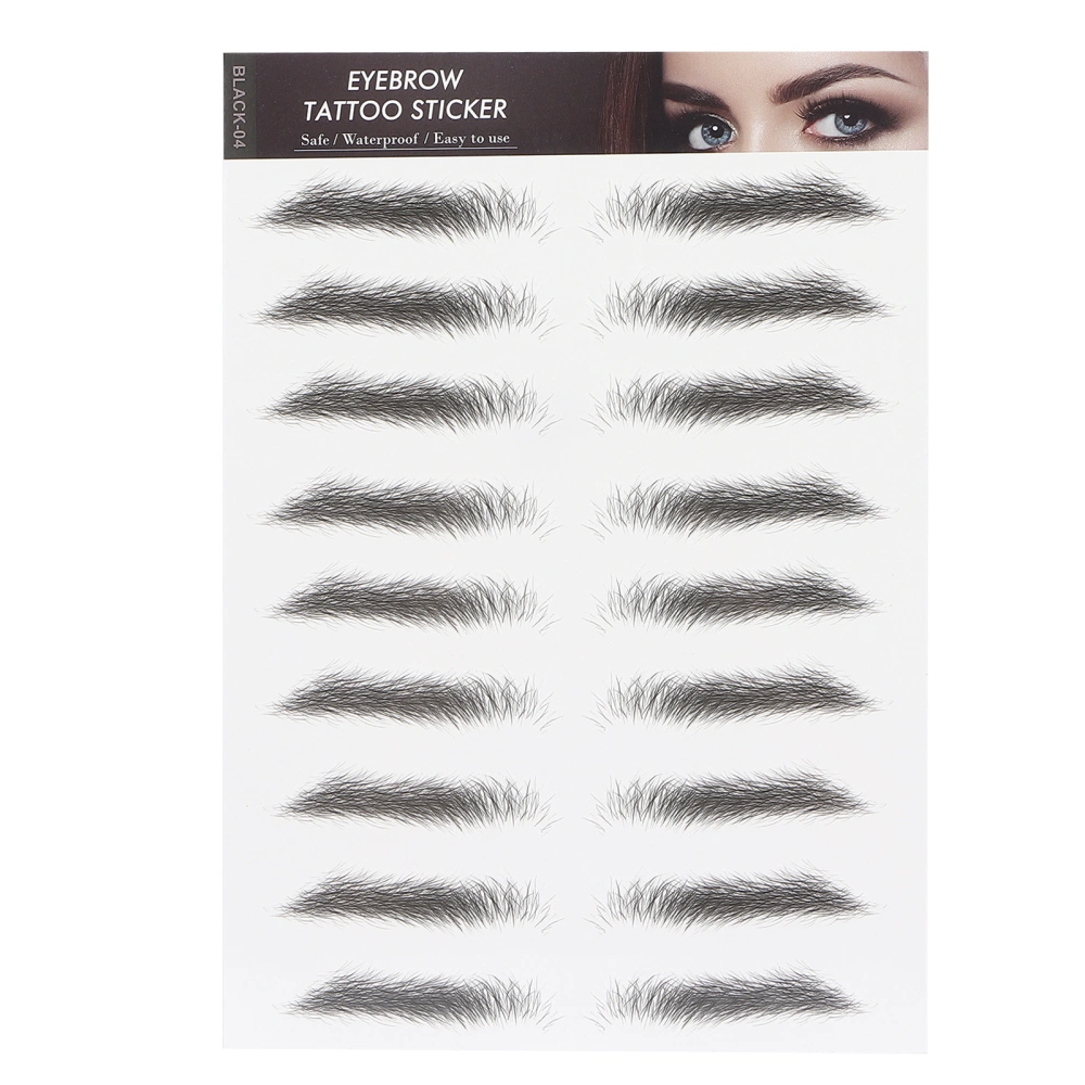 Long Lasting Eyebrow Transfers Sticker Household Portable Women Eyebrow Tattoo StickerBLACK-04