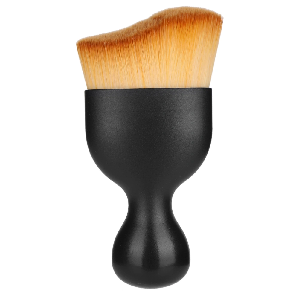 Foundation Makeup Brush Curving Wine Glass Shape Base Makeup Brush for Liquid FoundationBrown