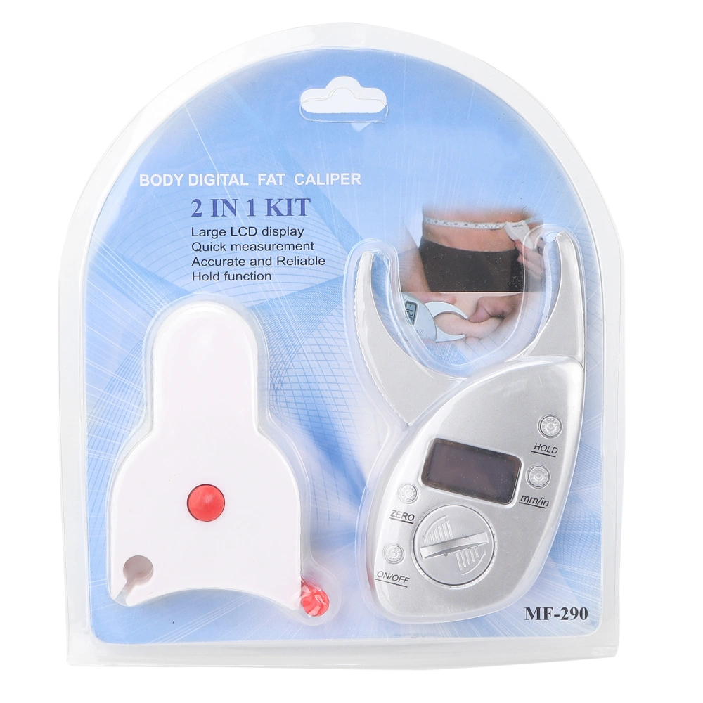 Portable Skin Fat Caliper LCD Display Skin Muscle Tester Battery Powered Fat Measurement Device