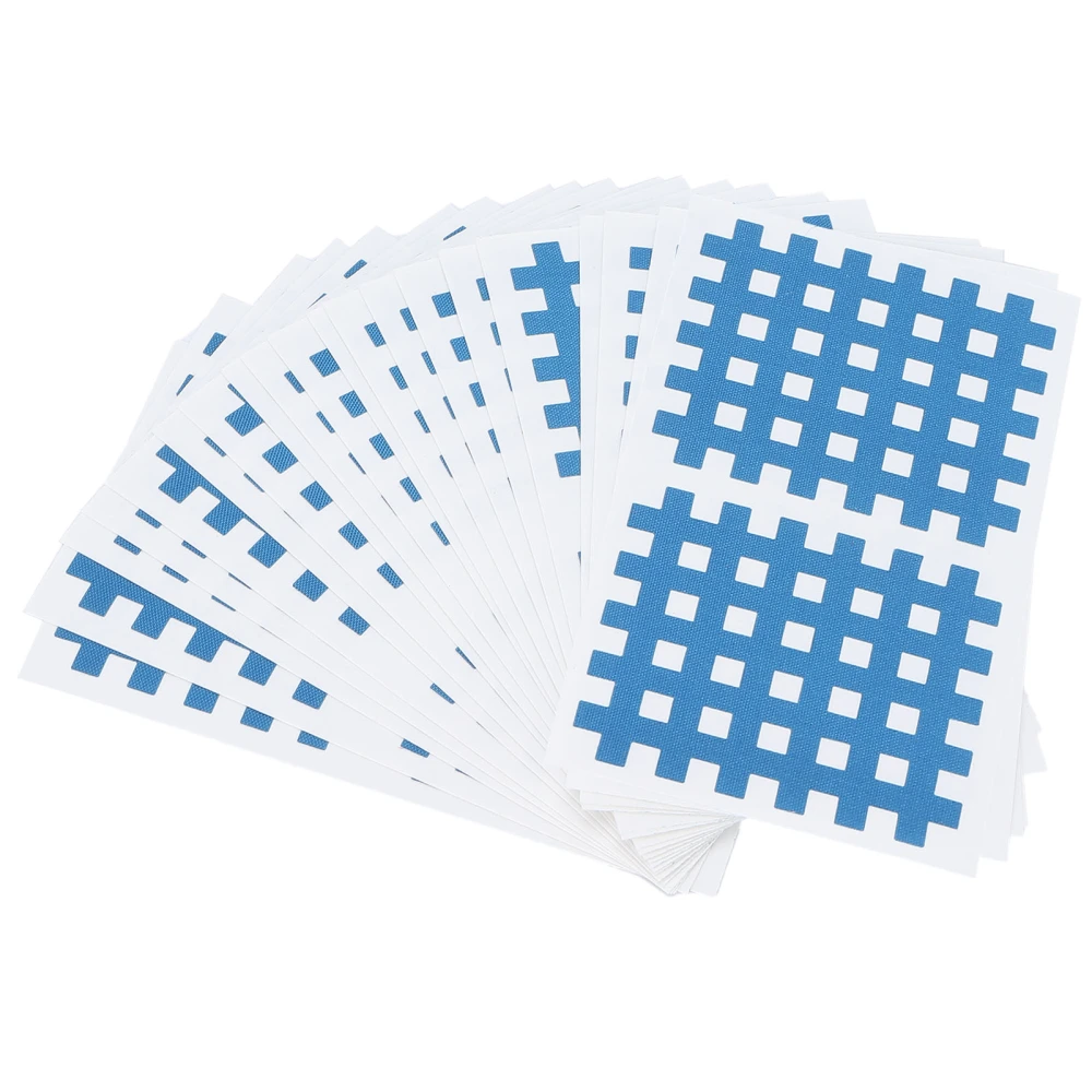 20pcs Cross Tape Pain Relief Stickers Sports Tape Sticker for Head Wrist Ankle Waist ProtectionBlue