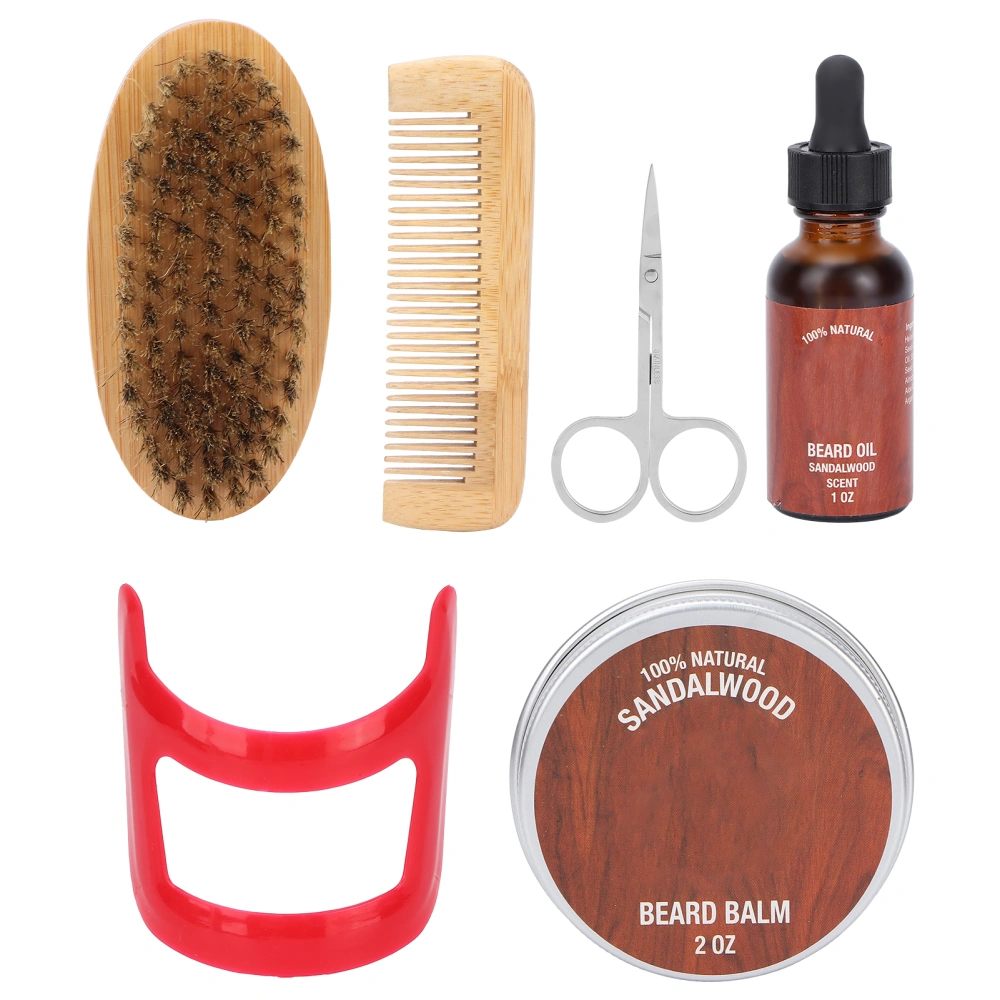 Professional Beard Care Kit Styling Beard Comb Scissor Brush Moisturizing Beard Oil Cream Kit