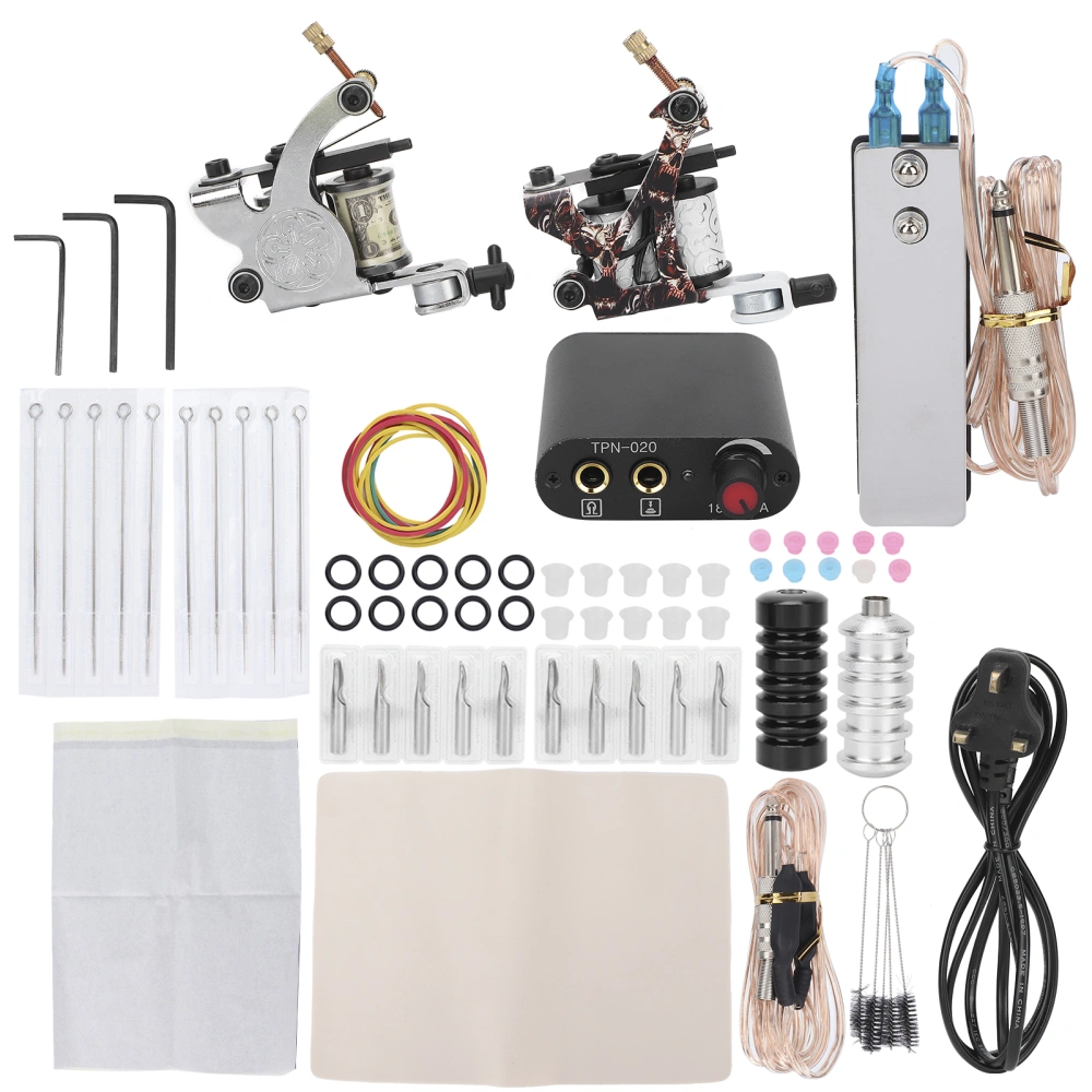 Professional Tattoo Kit Coil Tattoo Machine 3RL 5M1 Tattoo Needle Practice Exercise Skin Set 90-265VUK Plug