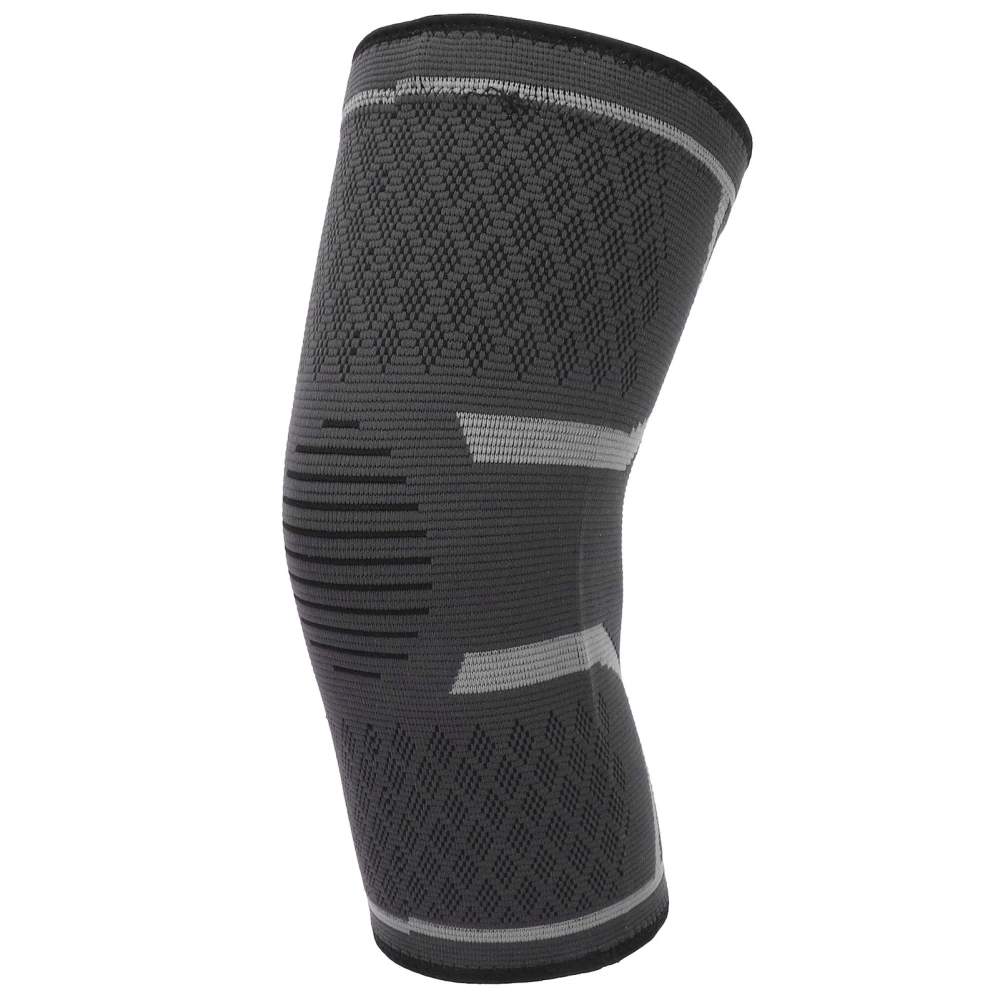 Knee Compression Sleeves Support Nylon Breathable NonSlip Protection Grey Knee Brace(L )