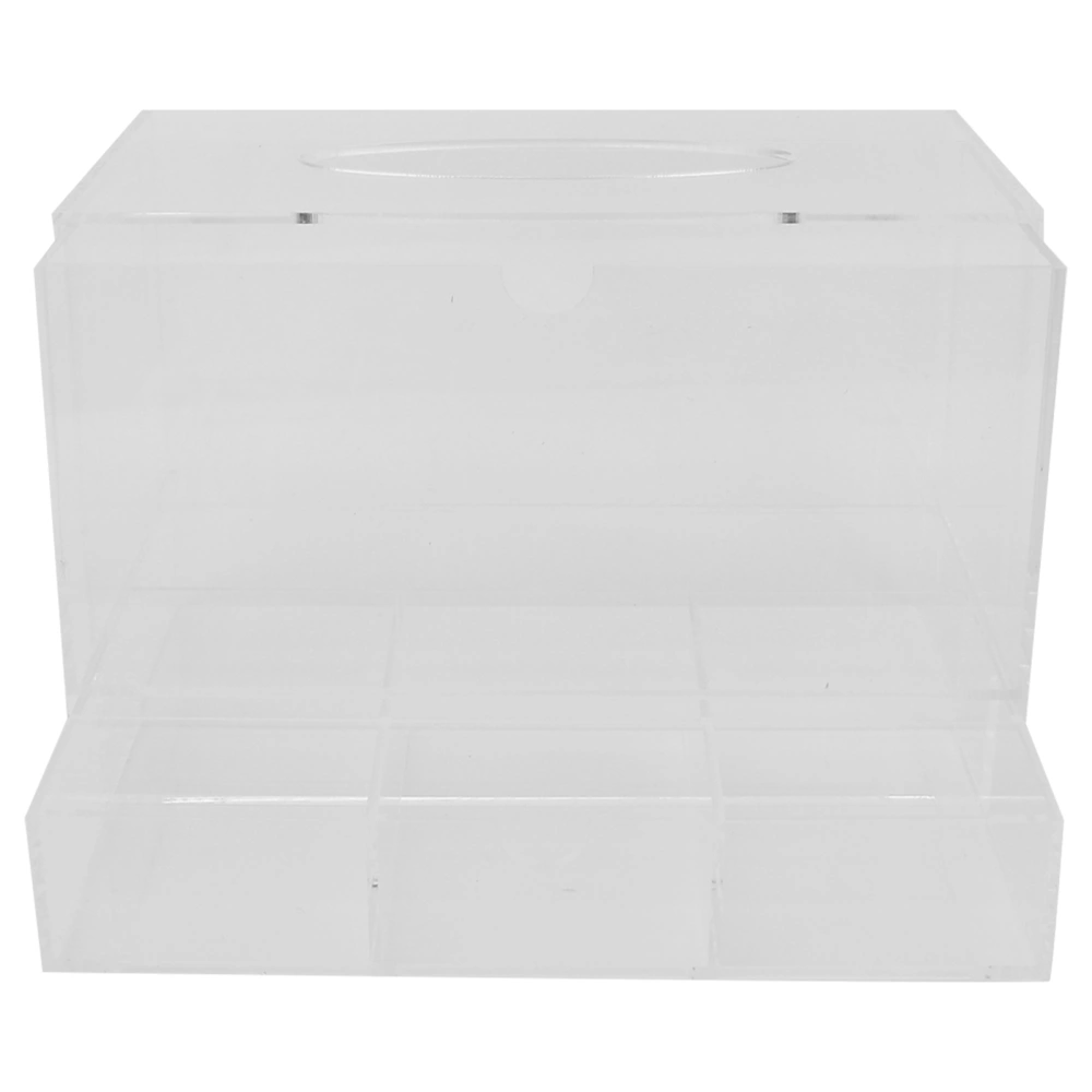 Transparent Acrylic Tissue Storage Box Eyelash Extension Cosmetic Storage Box with Drawer