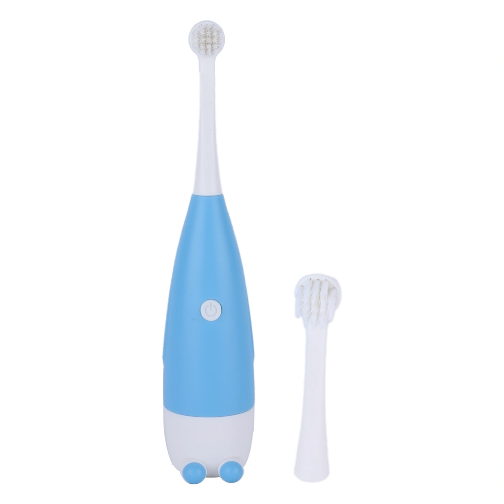 0.3W Kids Electric Toothbrushes Battery Powered Replaceable Brush Head Soft Bristles ToothbrushBlue