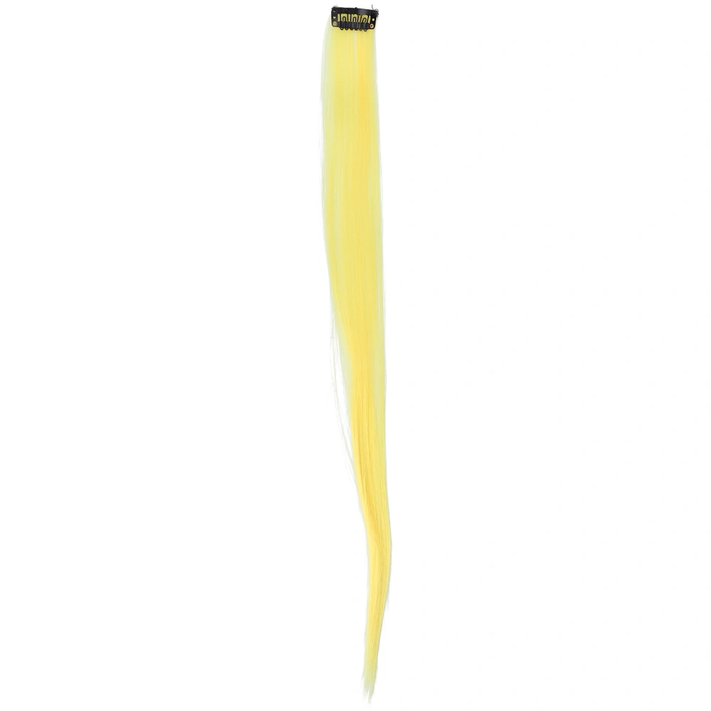 Straight Hairpiece Clip Bright Color Hair Extensions Hairpiece for Cosplay Dress Up Party HolidayYellow