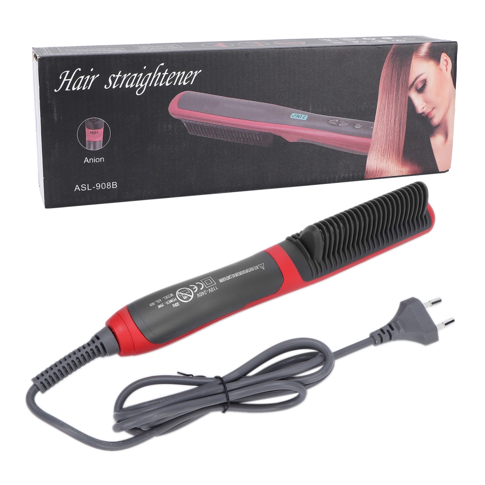 Hair Straightener Brush Fast Heating Adjustable Temperature Portable Hair Straightening Comb