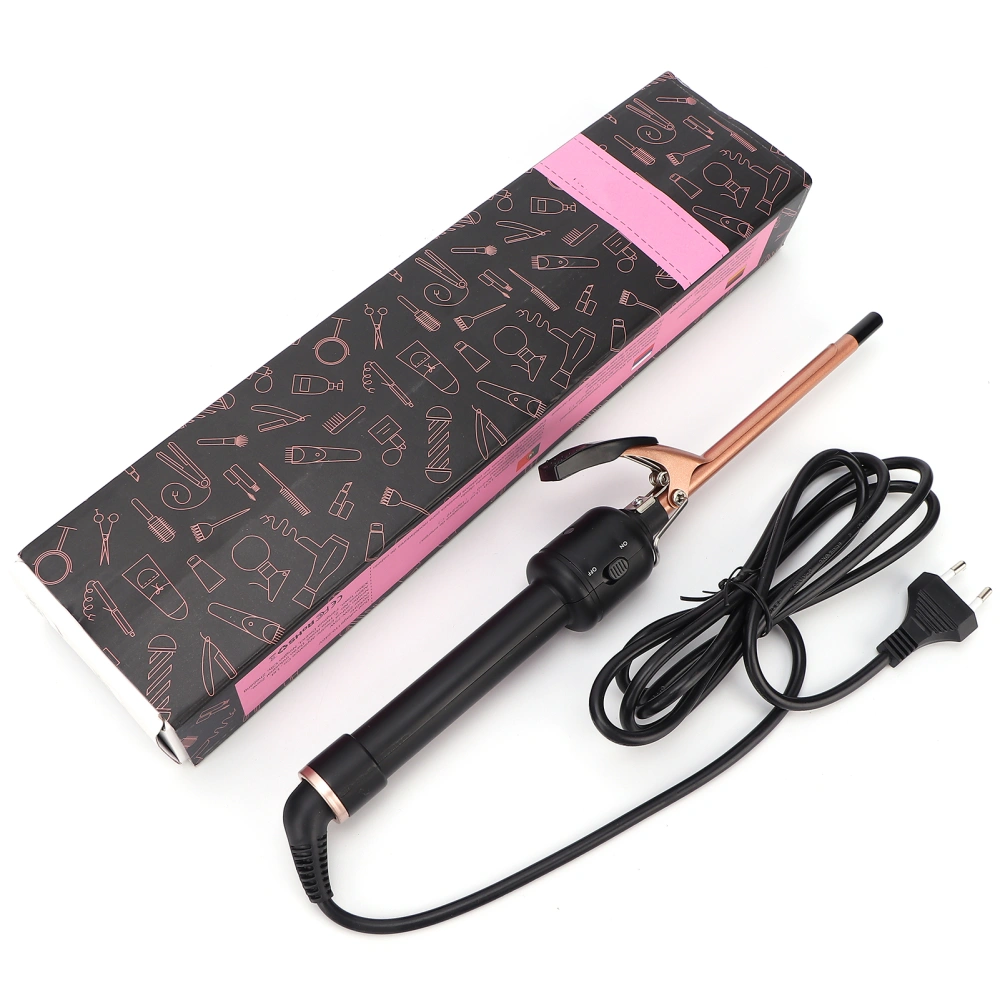 Thin Curling Iron Wand Small Curling Wand Ceramic Barrel Hair Curler 9mm 110‑240VEU Plug