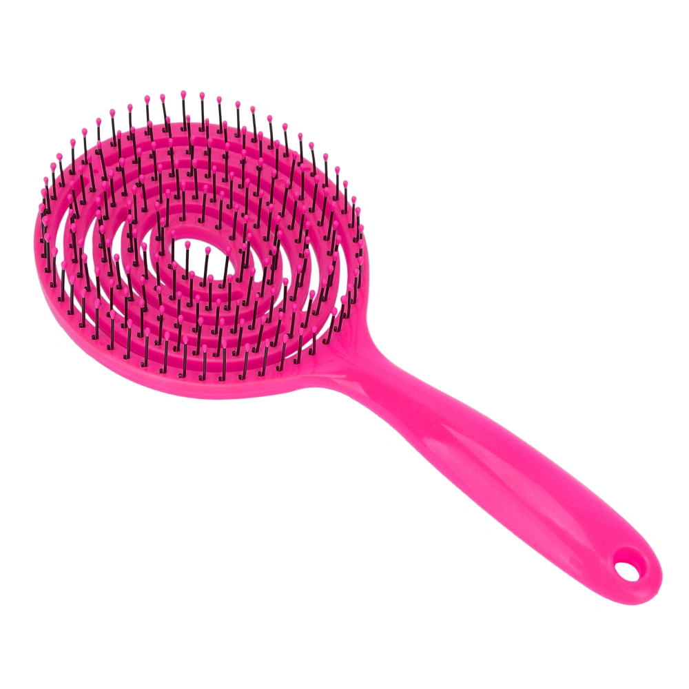 Hair Detangling Brush Salon Round Head Straightenning Detangler Brush Comb for Curly HairRose Red