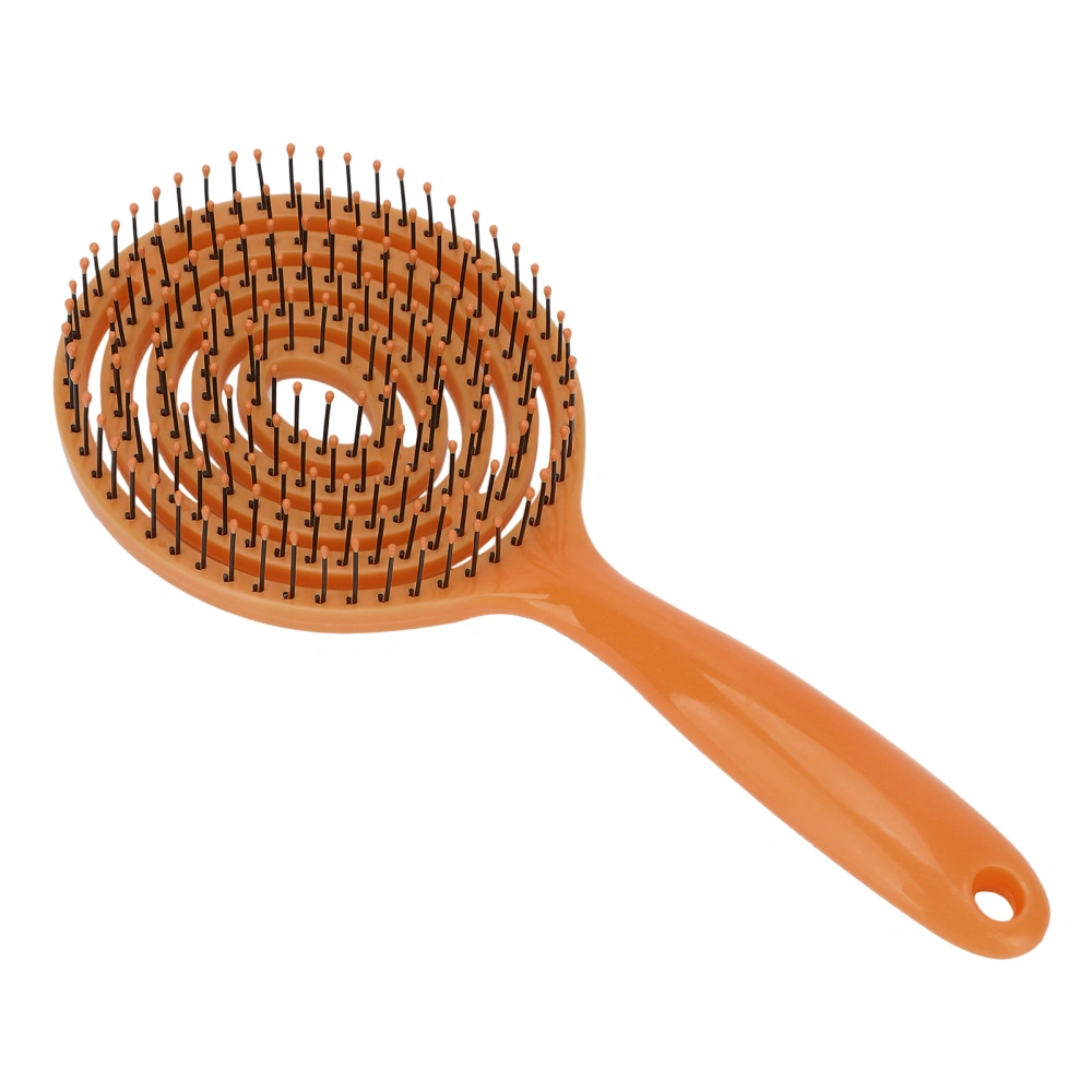 Hair Detangling Brush Salon Round Head Straightenning Detangler Brush Comb for Curly HairBrown