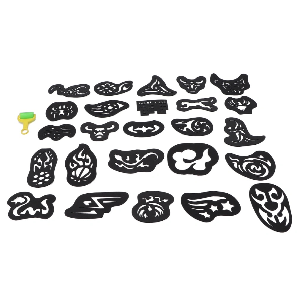 25pcs Tattoo Stencils Hair Tattoo Template Hair Coloring Shaping Mold Tool for Barber