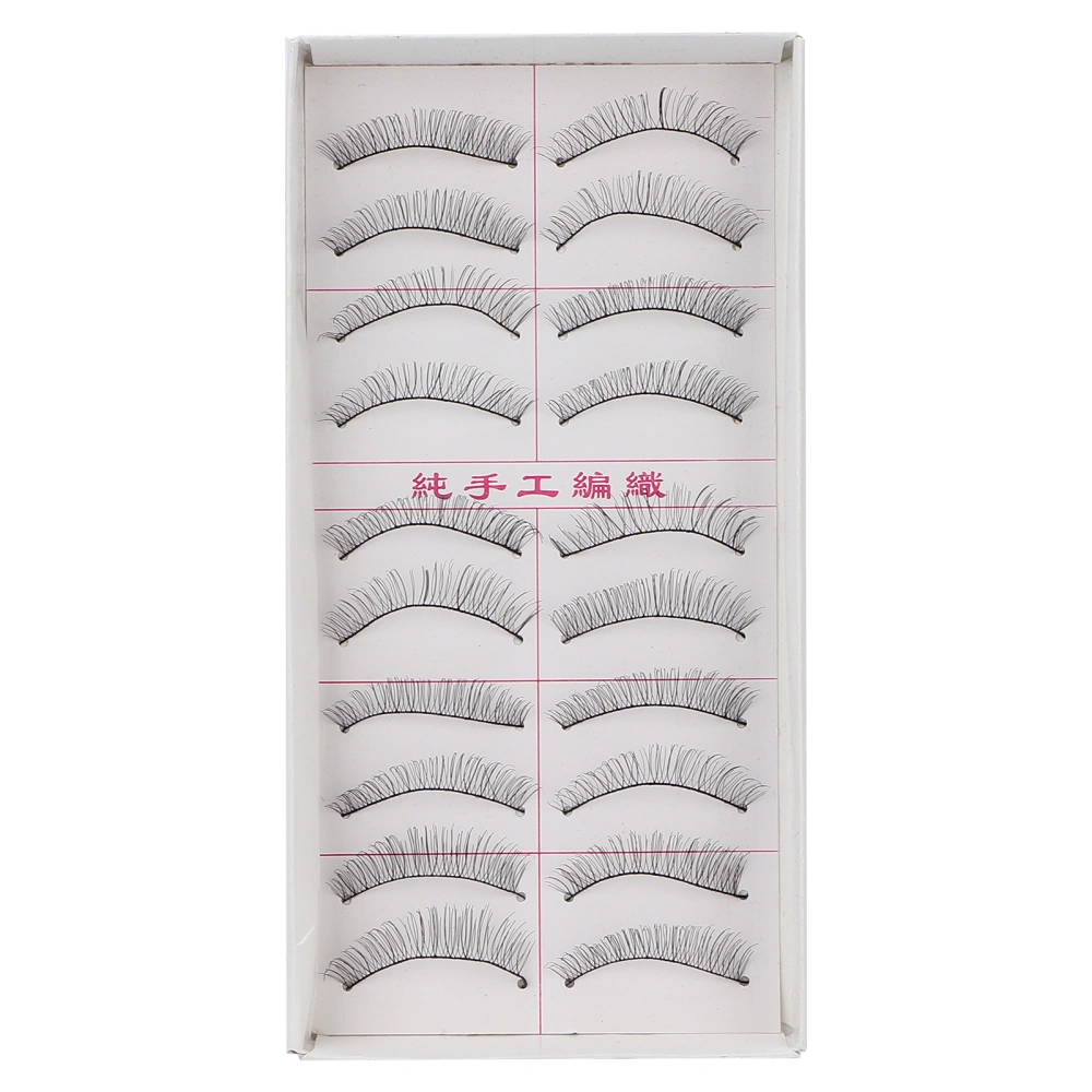 10 Pairs False Eyelashes 3D Handmade Natural Look Fake Cross Eyelashes for Makeup217