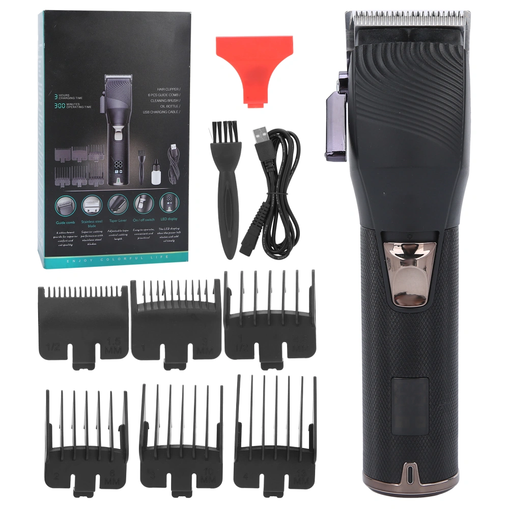 Digital Display Hair Clippers Rechargeable Hair Trimmers Men Barber Shop Hair ClippersBlack