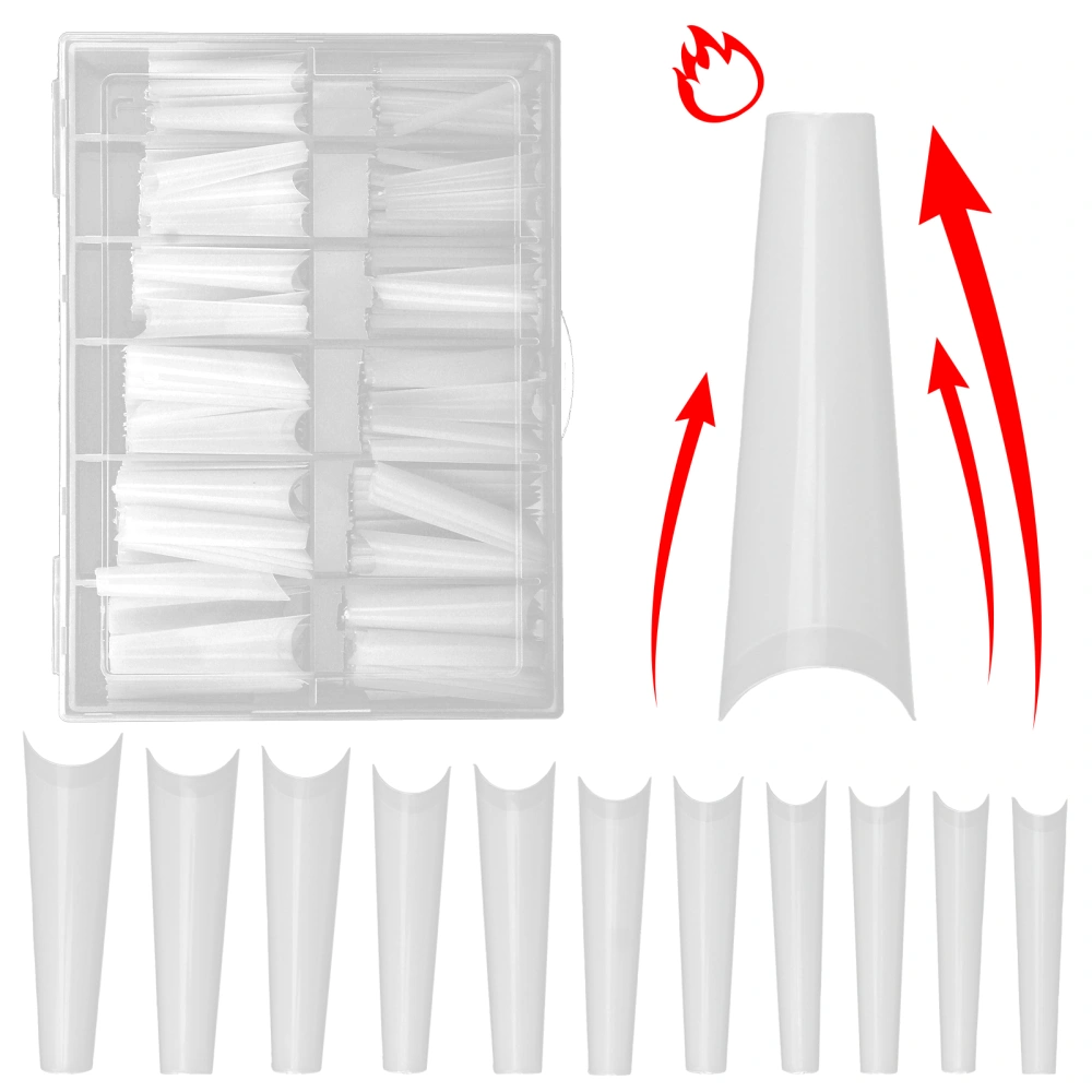 240pcs Extra Long Nail Tips Artificial French False Nail Tips for DIY Nail SalonNatural