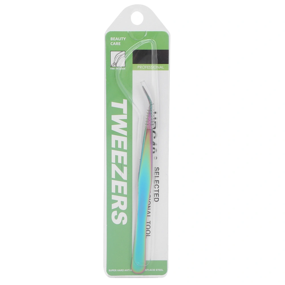 Professional Eyelashes Tweezers Stainless Steel Lashes Extensions Grafting Makeup Tools(MultiColor 12.5cm 4.9in )