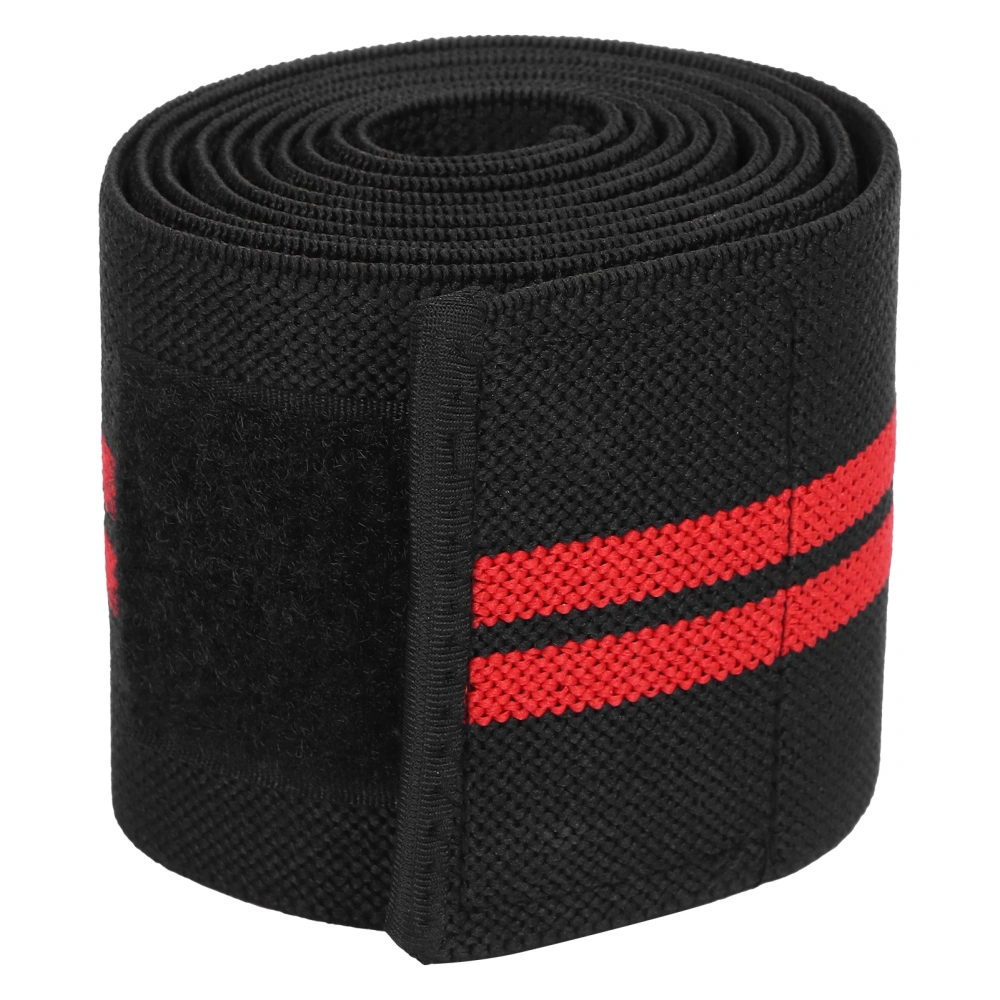 Sports Knee Wraps Compression Elastic Knee Sleeves Brace Straps for WeightliftingBlack Red