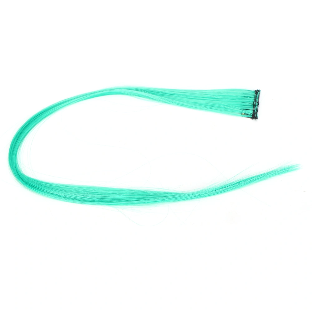 Bright Color Hair Extensions Hairpiece Straight Hairpiece Clip for Cosplay Dress Up Party HolidayGreen