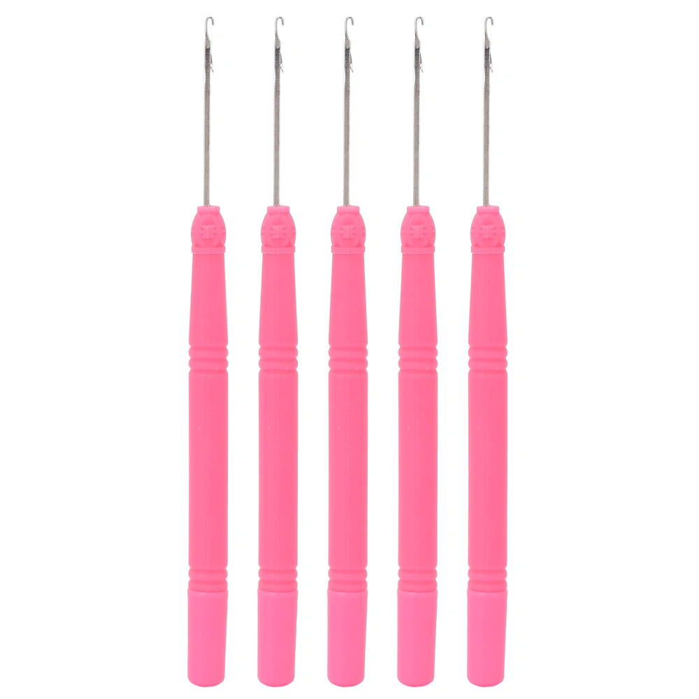 Plastic Hair Extension Crochet Hook Crochet Hair Tools Pulling Hook Needle for Braiding HairRose Red