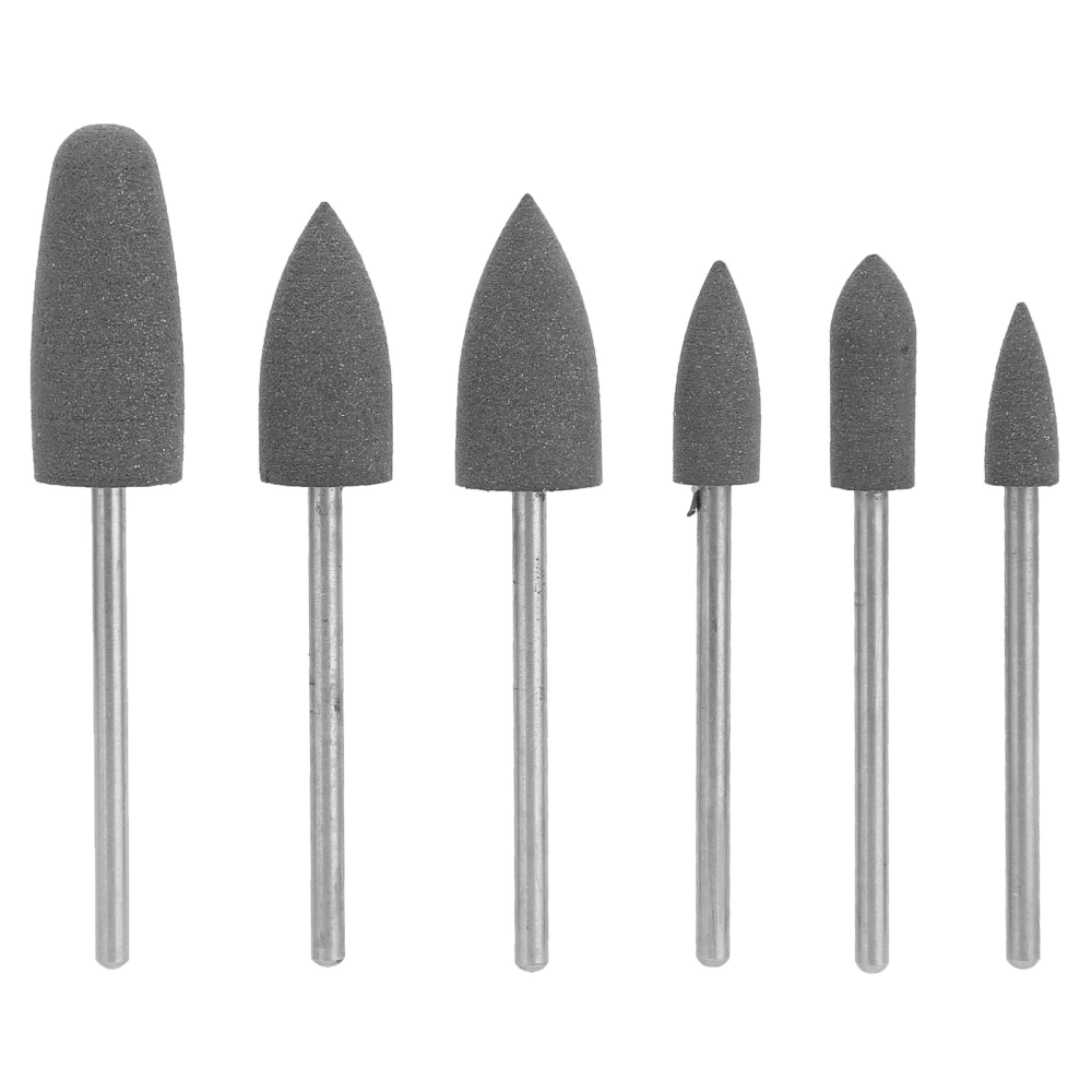 6pcs 180 Grit Dental Polishing Burs Dental Grinding Polisher Burs Drill Bits Set AccessoryBlack