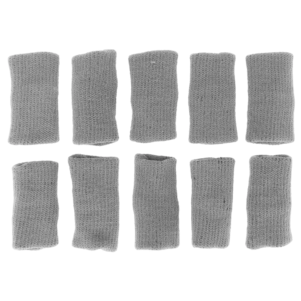 10pcs Finger Sleeves Protectors Sports Elastic Thumb Sleeves Finger Brace Straps Pain ReliefGray