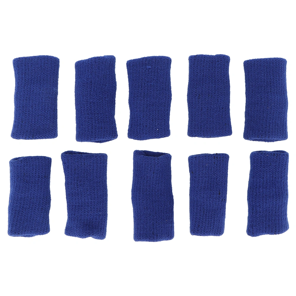 10pcs Finger Sleeves Protectors Sports Elastic Thumb Sleeves Finger Brace Straps Pain ReliefBlue