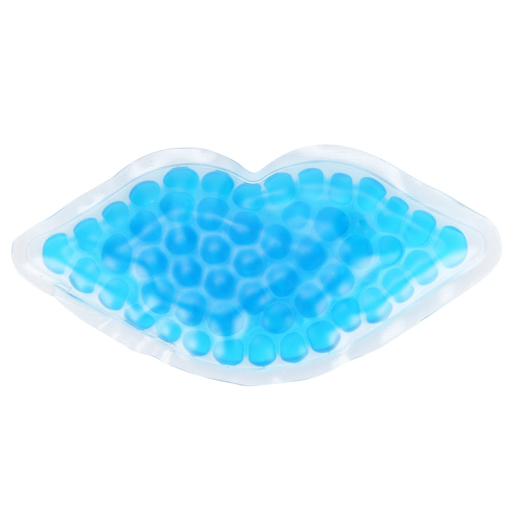 10cm Lip Shape Gel Pack Hot Cold Compress Relieve Pain Swelling Beads Gel Pack Blue