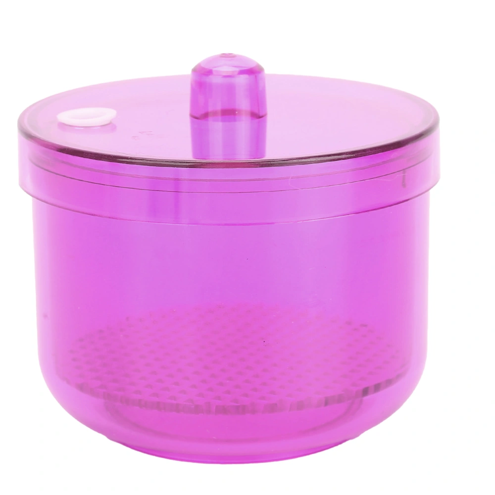 Dental Bur Holder Cleaner Dental Burs Cleaning Soaking Box Round Box Dental SuppliesTransparent Purple