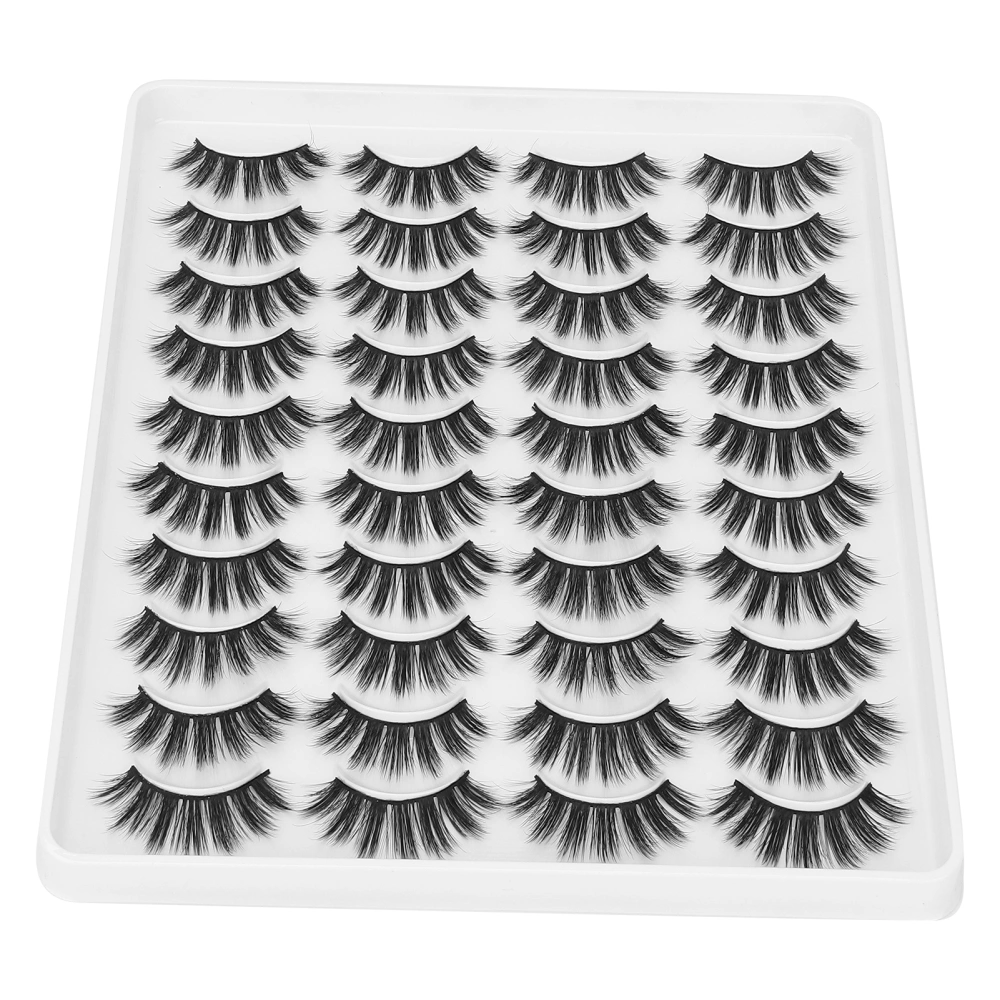 20 Pairs Professional Soft Long Dense False Eyelashes Reusable Makeup False Lashes Set7 Straight