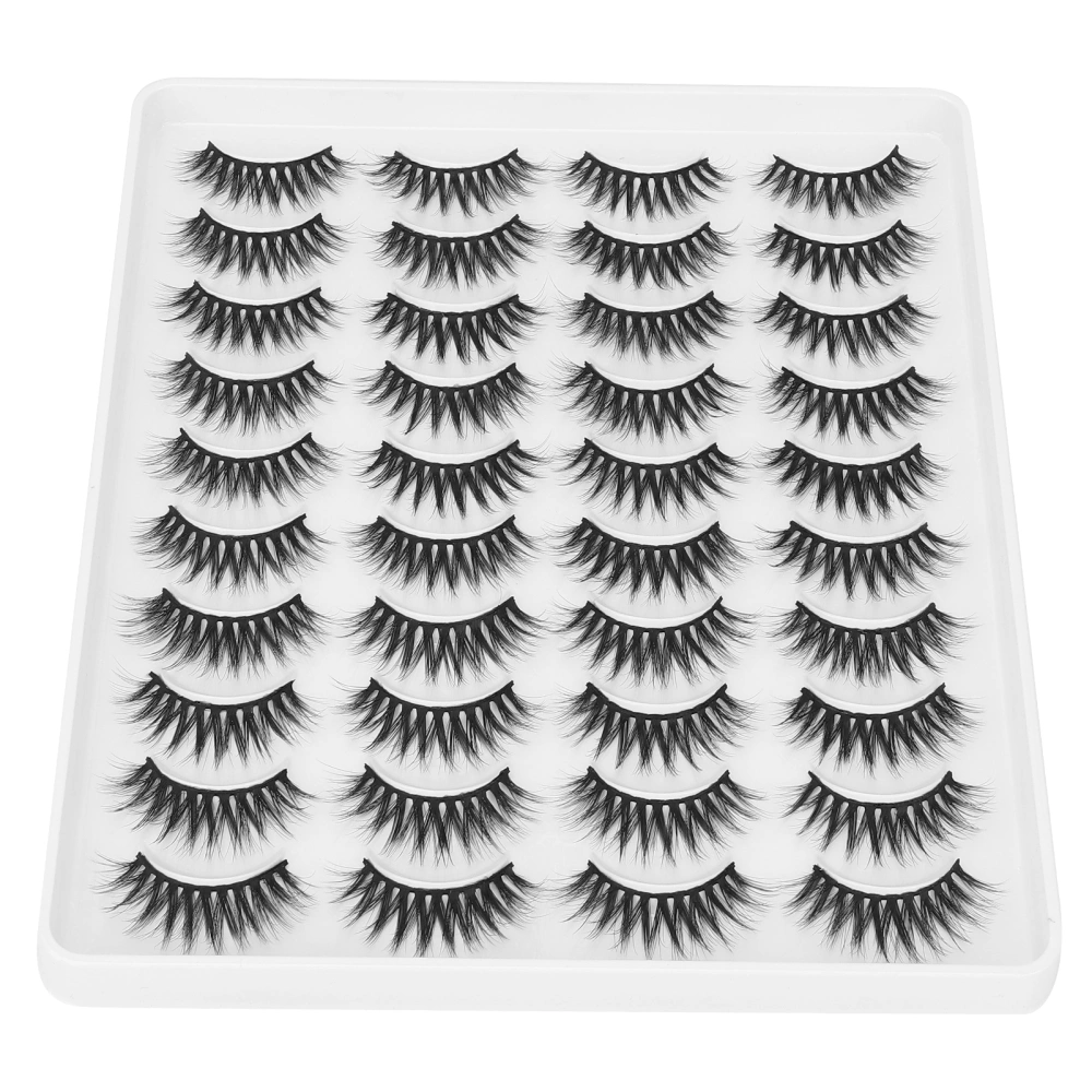 20 Pairs Professional Soft Long Dense False Eyelashes Reusable Makeup False Lashes SetA03