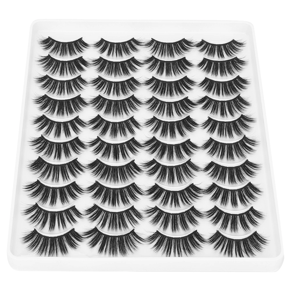 20 Pairs Professional Soft Long Dense False Eyelashes Reusable Makeup False Lashes Set7K‑10